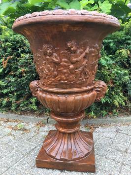 Blumentopf Engel, groß / Stein, Oxid-Gartenvase